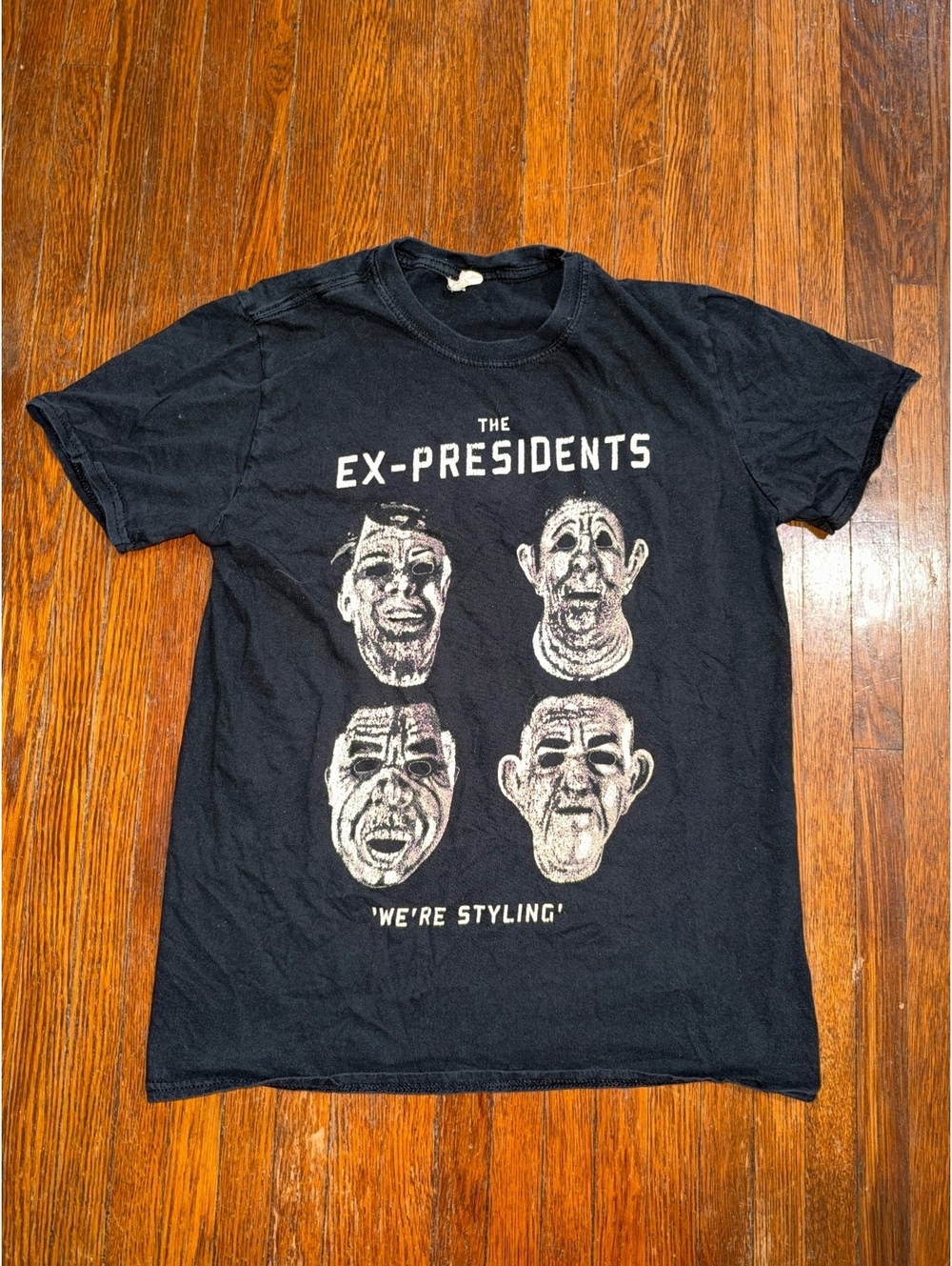 Adult Medium The Ex-Presidents We’re Styling Grunge Punk Emo Graphic Black Shirt